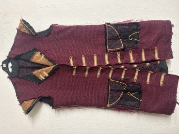 Gothic Weste Mantel Jacke Lang Wolle Larp Mittelalter Anfertigung Köln Dunkel Rot